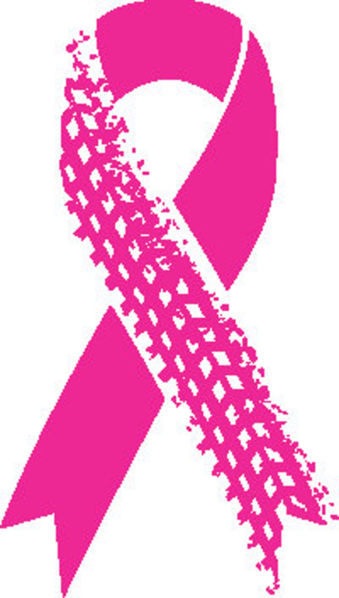 Breast Cancer Ribbon off Road Style With Tire Track SVG Digital File