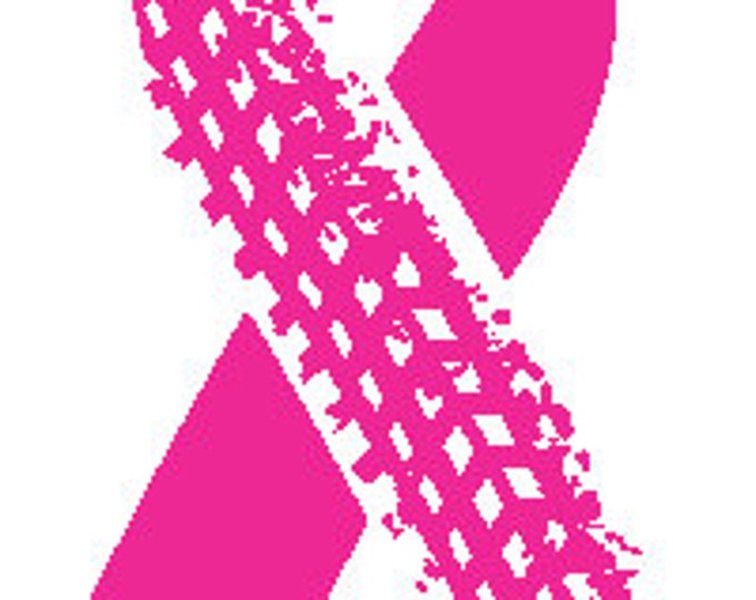 Breast Cancer Ribbon off Road Style With Tire Track SVG Digital File ...