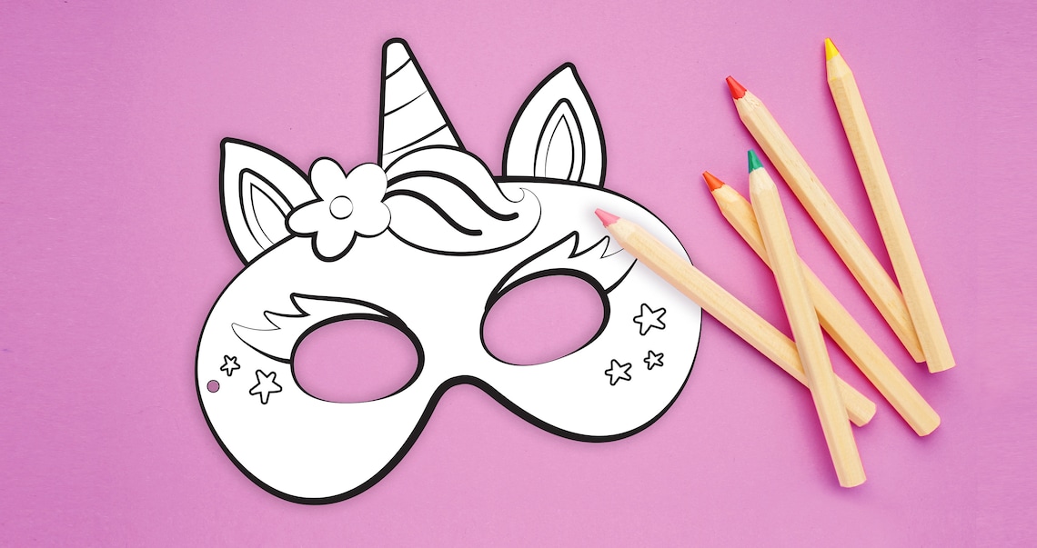 Printable Color Your Own Unicorn Mask Kit DIY Activity Great - Etsy