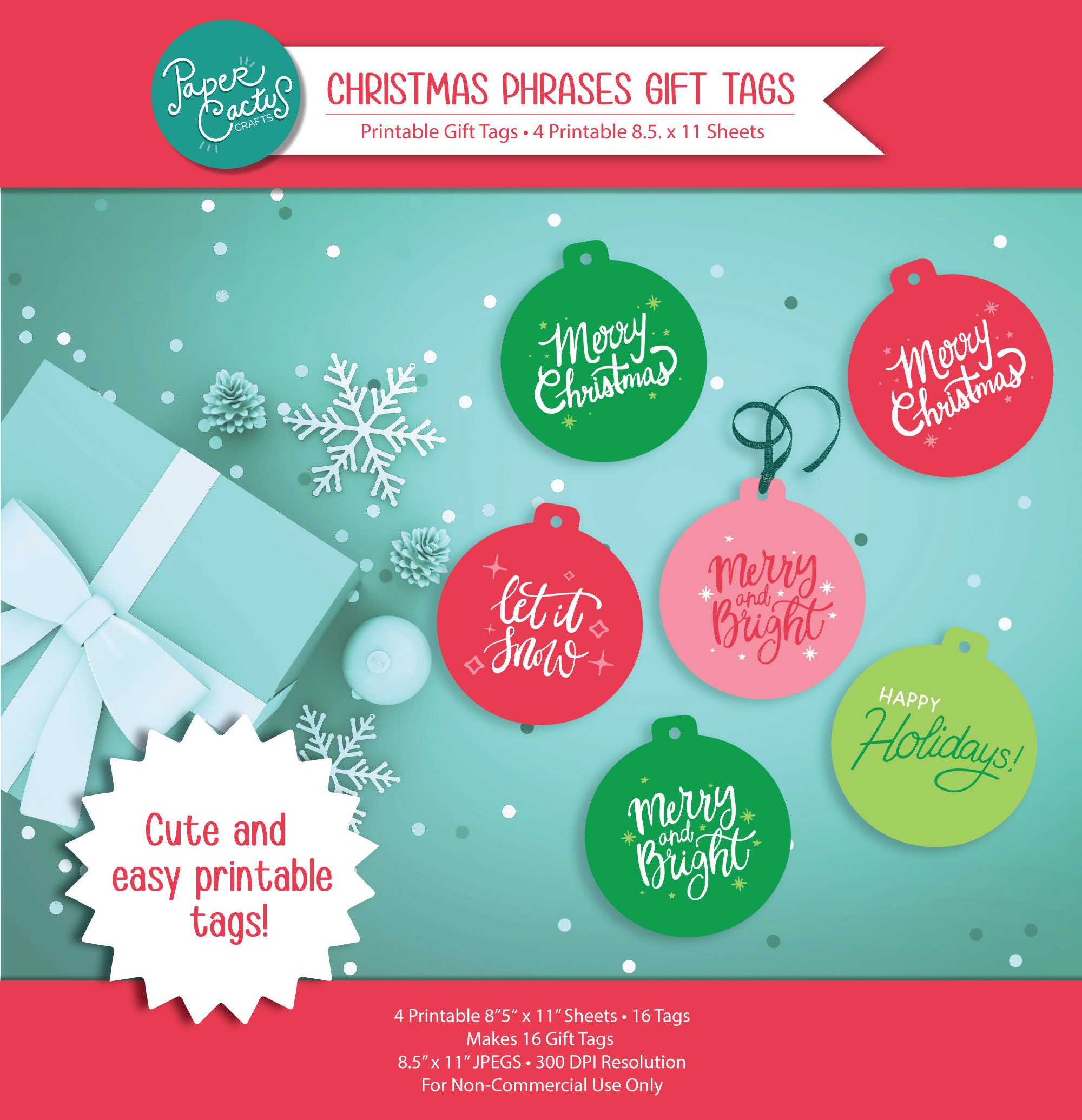 Frases de Navidad imprimibles Etiquetas de regalo de | Etsy