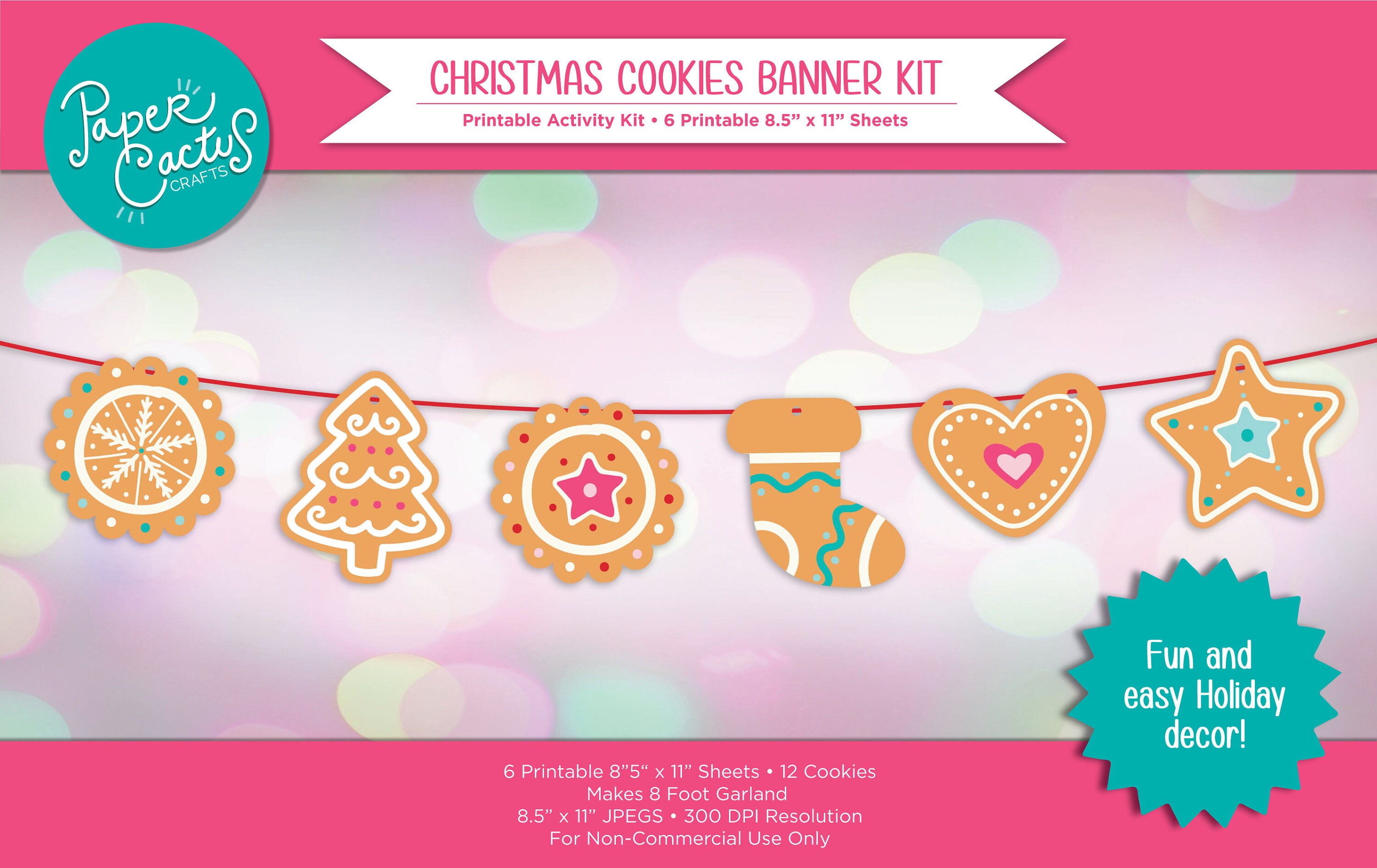 Printable Christmas Cookies Banner Kit DIY Holiday Decor Etsy UK