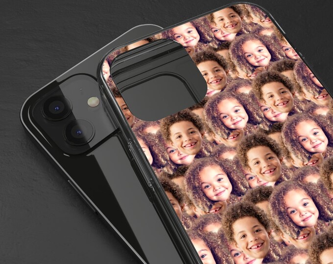 Personalized Face Pattern Case, Custom Faces Phone Case, Custom Baby Photo Phone Case, Clear & Flexi iPhone Case, Samsung Case