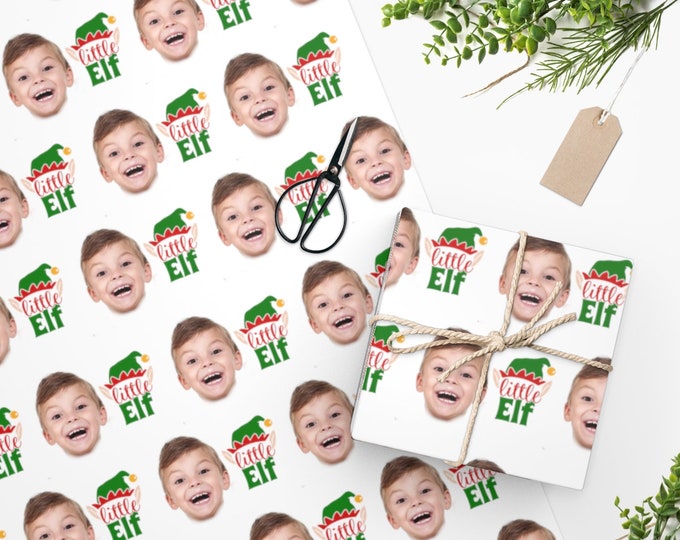 Custom Christmas Little Elf Gift Wrao Wrapping Paper, Little Elf Gift Wrap, Christmas Gift Wrap,Personalized Wrapping Paper,Elf Gift wrap