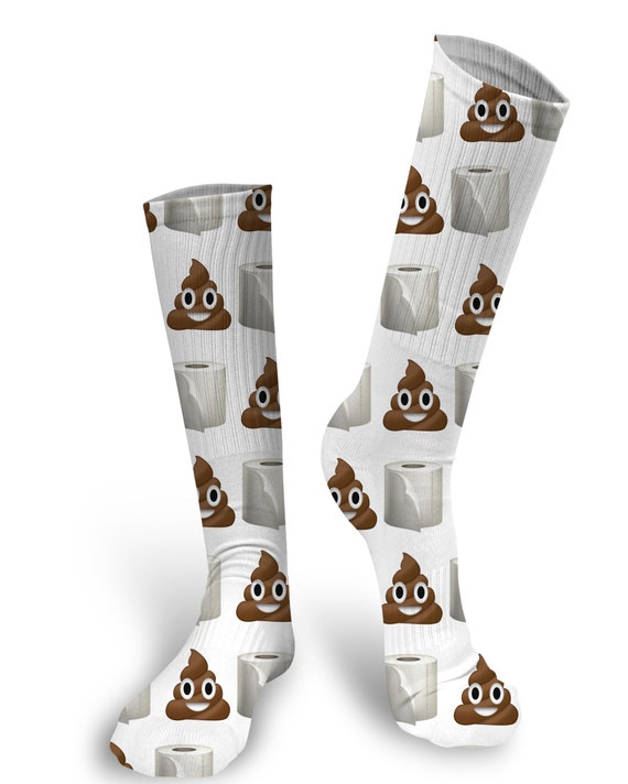 Toilet Paper and Poop Emoji Socks Custom Poop Emoji Socks Etsy