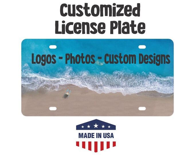 Custom License Plate, Custom Aluminum License Plate | 6x12 Gloss Aluminum | Front Car Plate | Father's Day Gift | Personalized License Plate