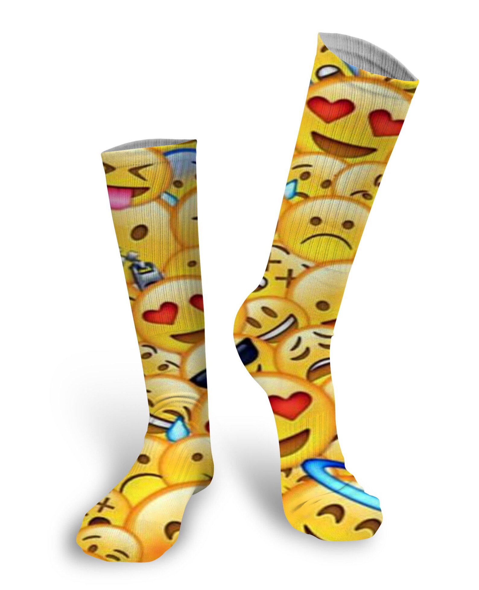 Custom Emoji Socks Personalized Emoji Socks Novelty Crew Etsy