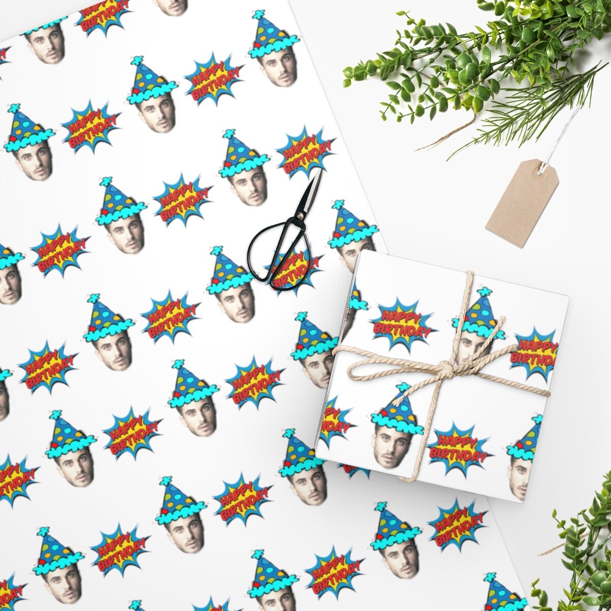 Custom Happy Birthday Wrapping Paper Funny Wrapping Paper Etsy