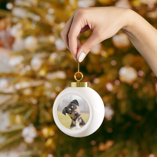 Custom Photo Christmas Ball Ornament