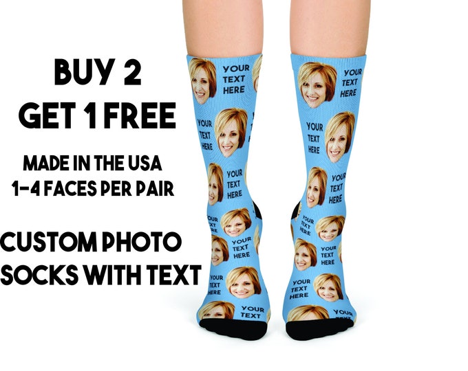 Custom Face Socks, Personalized Gift, Funny Gift, Face Socks, Birthday Gift, Valentines Day Gift, Fathers Day Gift, Gift for him, Gift her