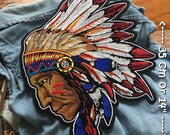 Native American Indian Chief Sew Iron on Embroidered Big Back Patch