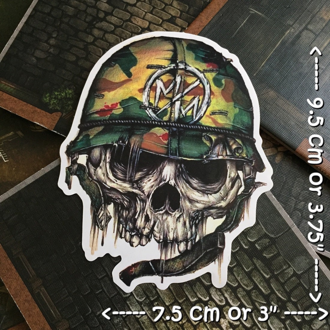 Skull Helmet Soldier Vinyl Decal Sticker Etsy