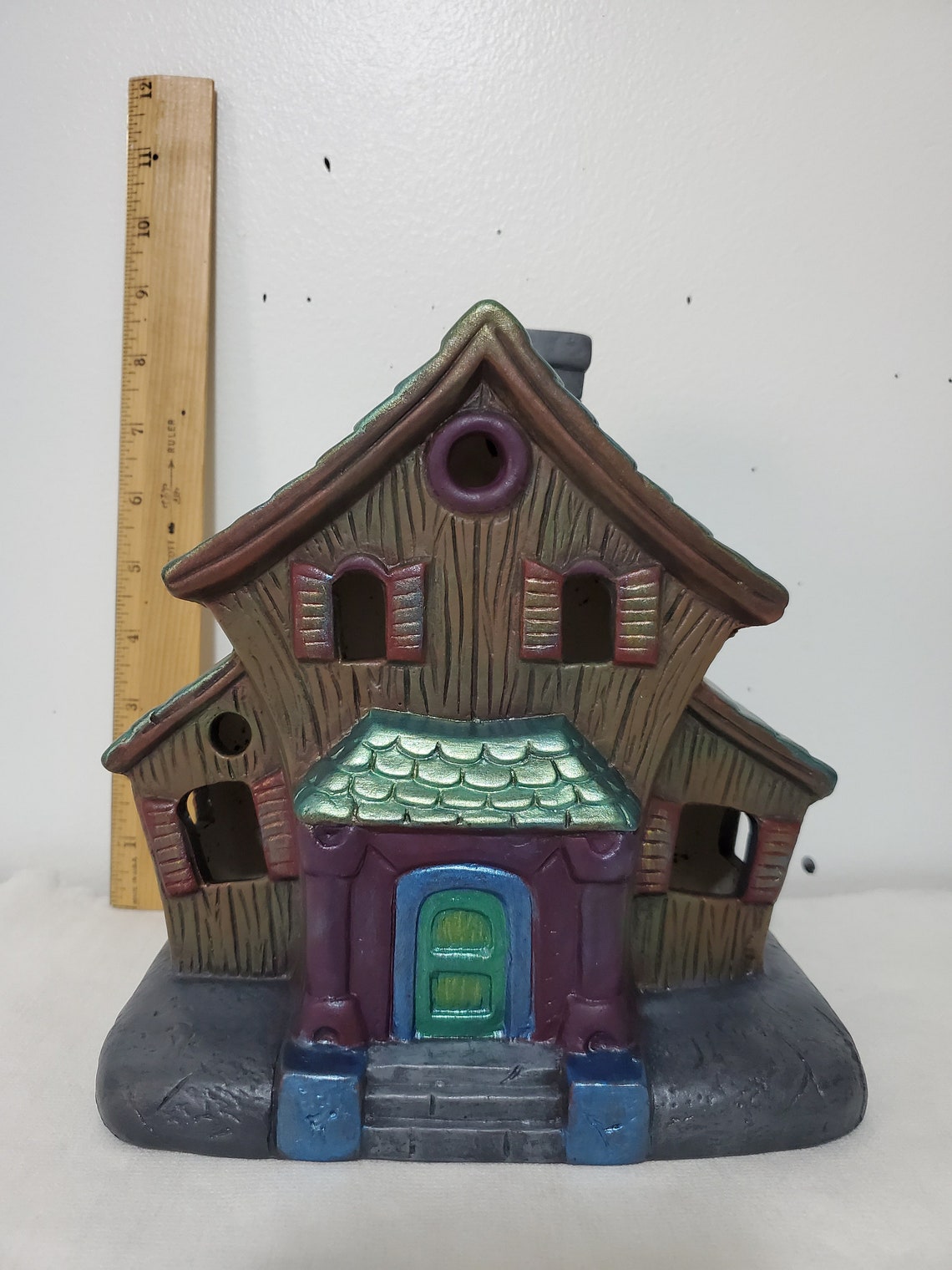 Hand painted ceramic lightup Haunted House Etsy