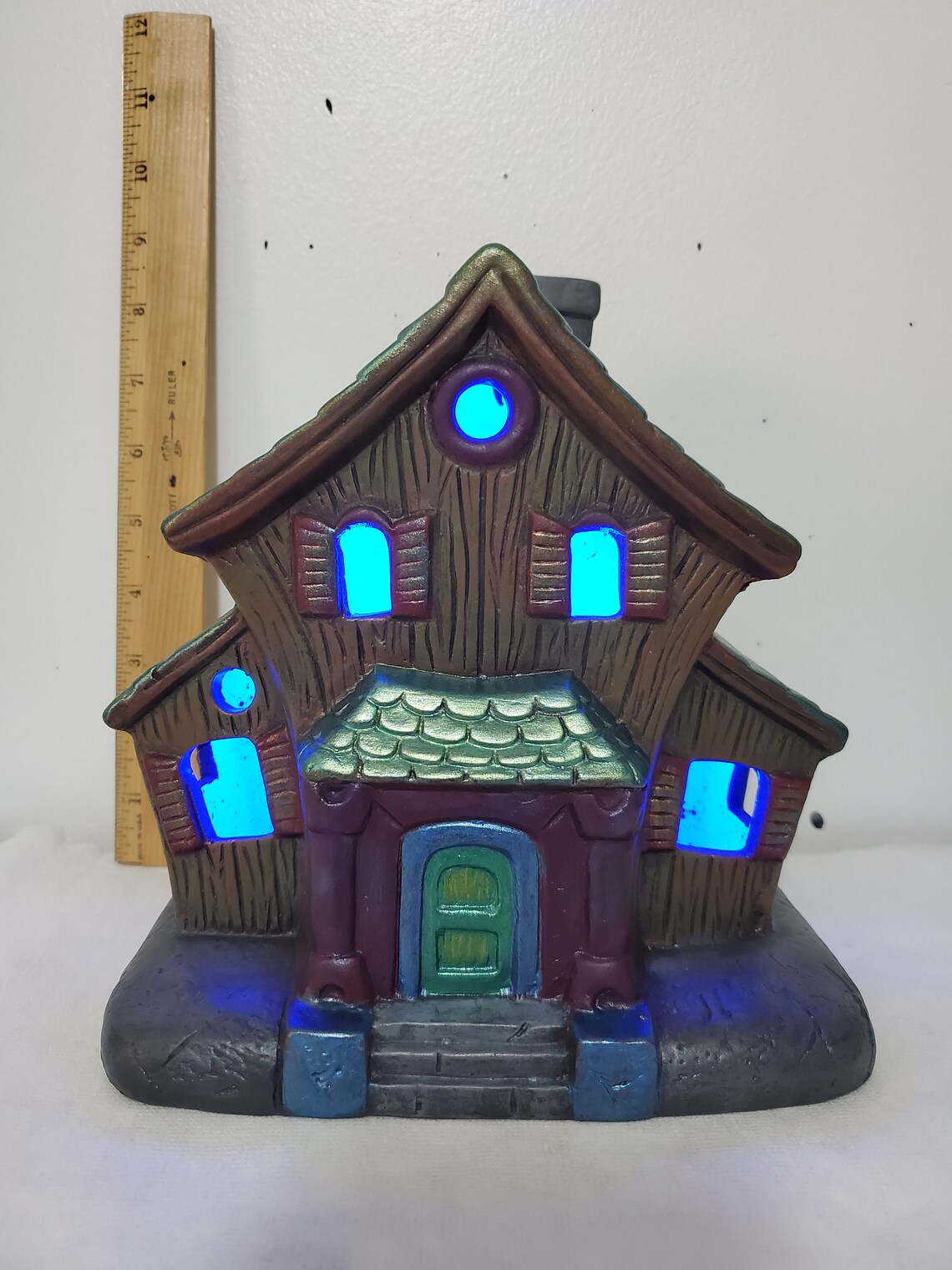 Hand painted ceramic lightup Haunted House Etsy