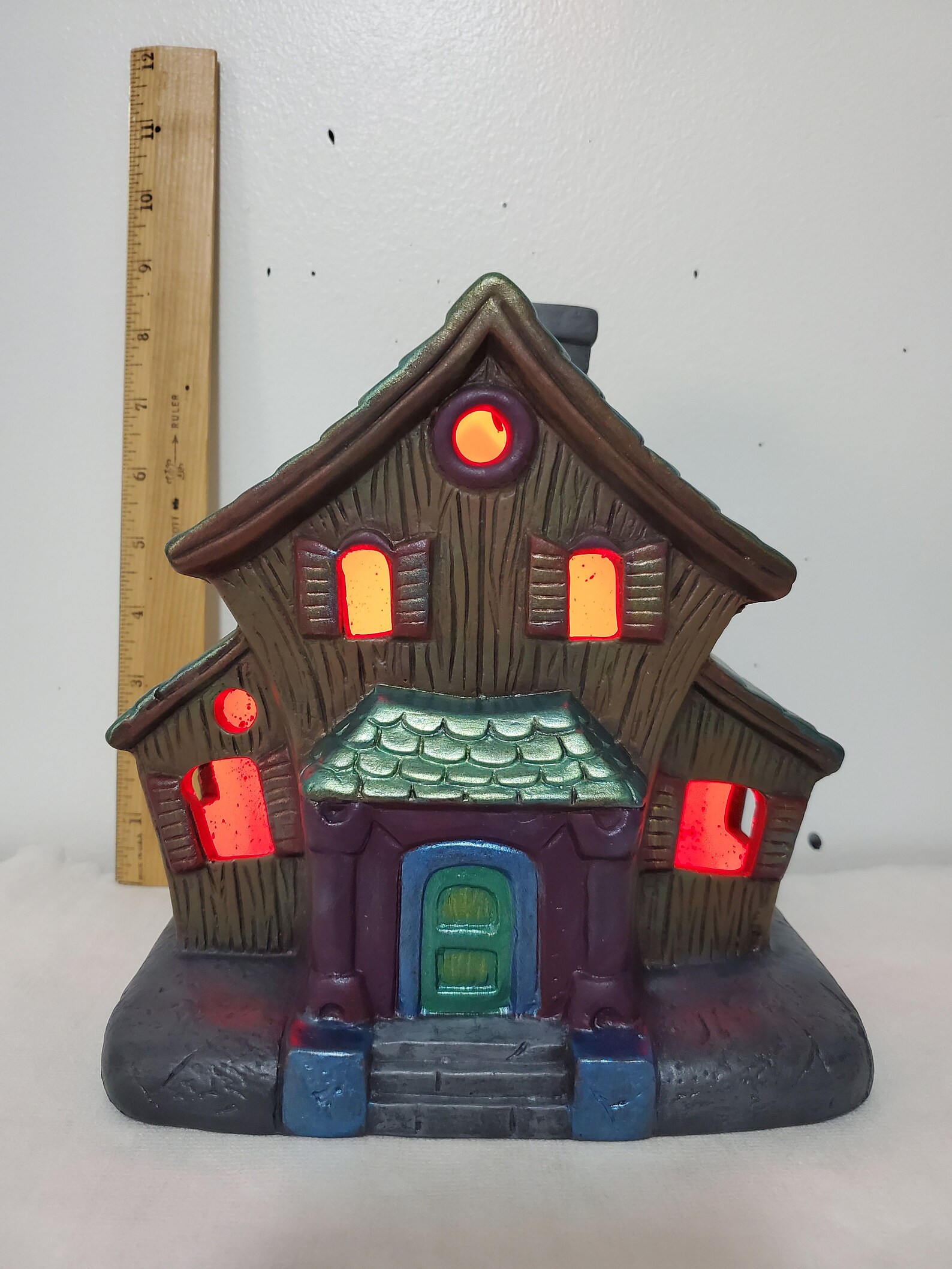 Hand painted ceramic lightup Haunted House Etsy