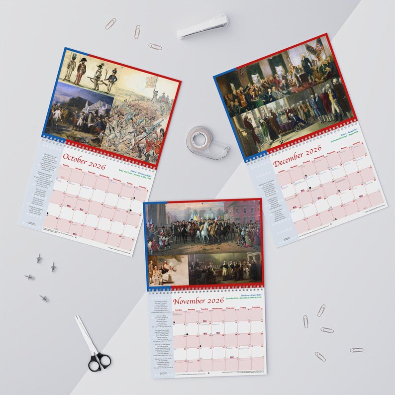 Wandkalender Amerikaanse Revolutie 2026 (start zondag) afbeelding 8