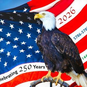 Wandkalender Amerikaanse Revolutie 2026 (start zondag) afbeelding 1