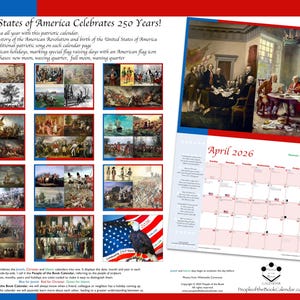 Wandkalender Amerikaanse Revolutie 2026 (start zondag) afbeelding 2