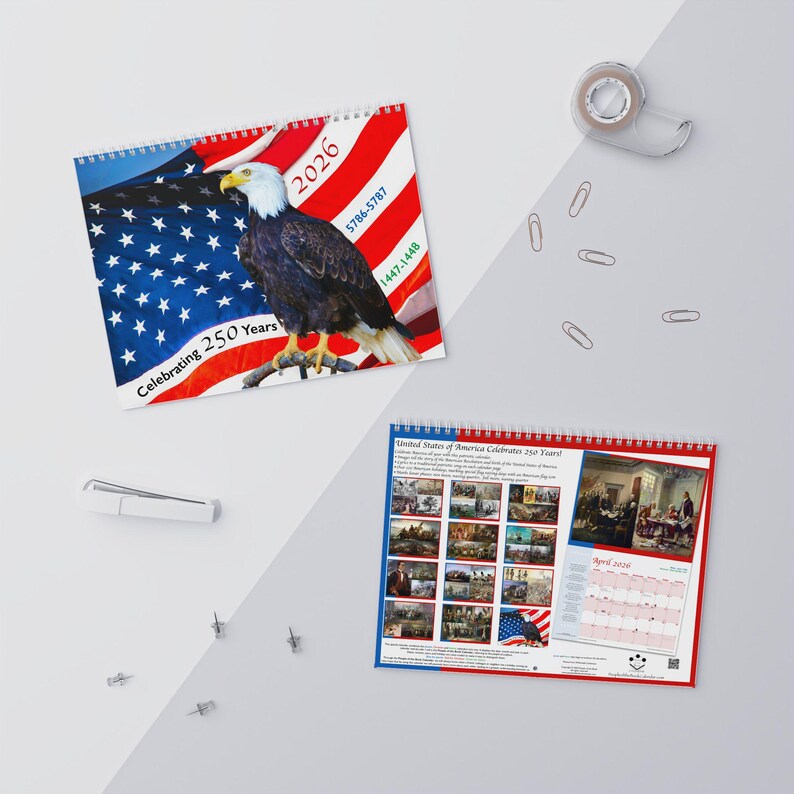 Wandkalender Amerikaanse Revolutie 2026 (start zondag) afbeelding 4