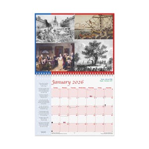 Wandkalender Amerikaanse Revolutie 2026 (start zondag) afbeelding 3