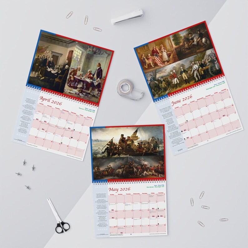 Wandkalender Amerikaanse Revolutie 2026 (start zondag) afbeelding 6
