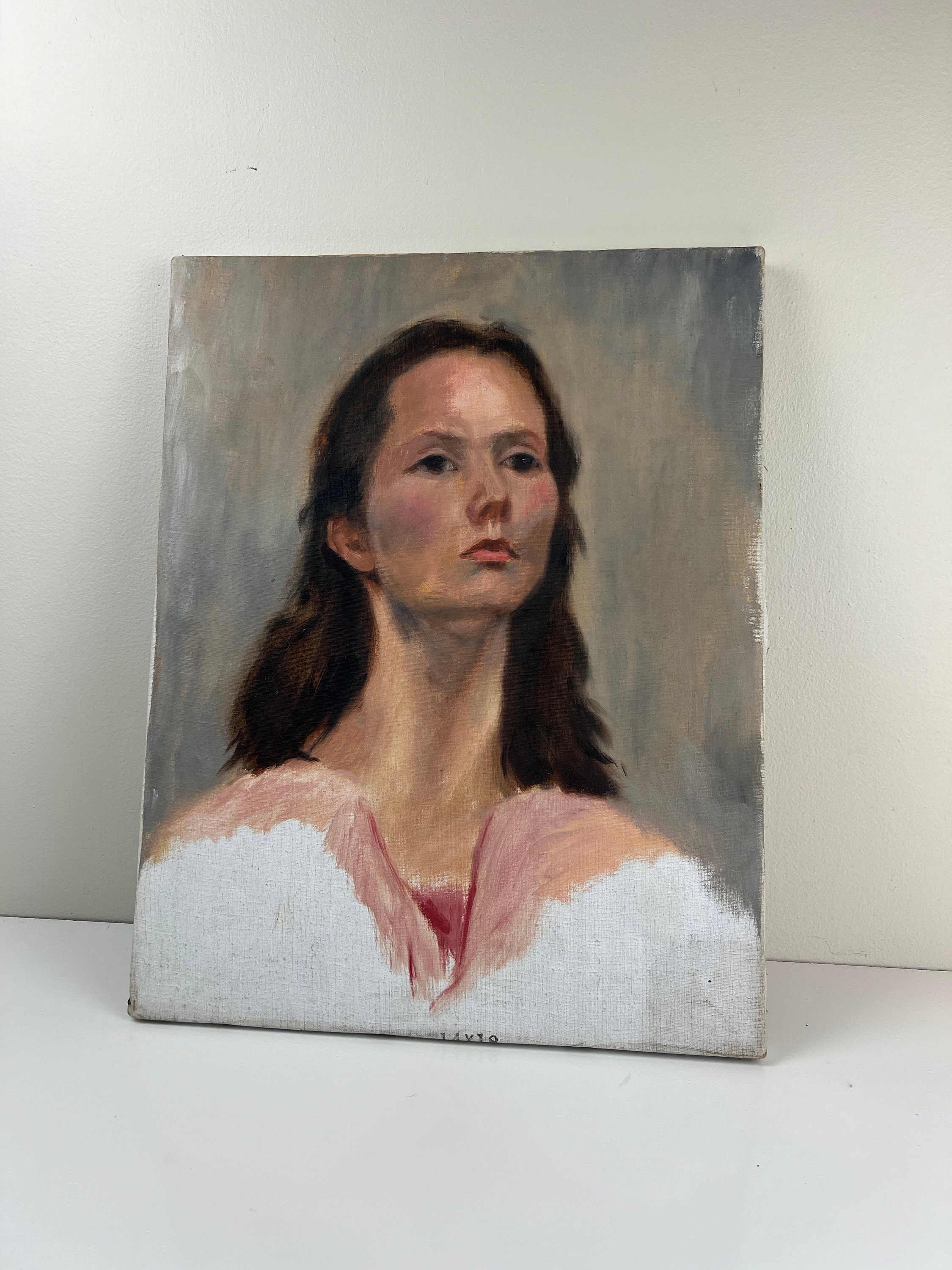 Vintage Original Oil Painting | Vintage Portrait Painting Mid Century ...