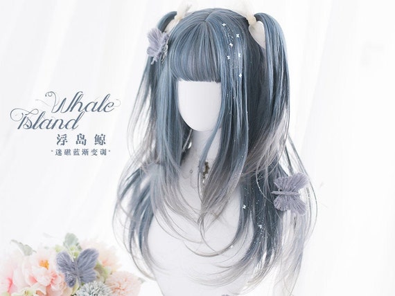 blue gradient wig