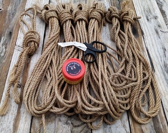 Starter Set for Shibari / Kinbaku / Bondage Rope in Natural Colour made from Handmade 6mm Tossa "Zuri Incisor Jute"