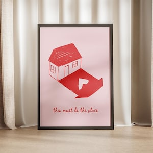 This Must Be The Place Wand Druck, Zusammen Einzug Poster Einweihungsparty Geschenk Ideen, Poster Paare Liebhaber Druck Preppy Art Rot Rosa Retro