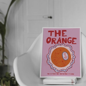 The Orange Poem I Love You I'm Glad I Exist Retro Wall Print, Pink Red Aesthetic Affirmation This Is Peace & Contentment New Poster Trendy image 5