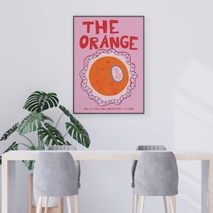 The Orange Poem I Love You I'm Glad I Exist Retro Wall Print, Pink Red Aesthetic Affirmation This Is Peace & Contentment New Poster Trendy 20" x 28"