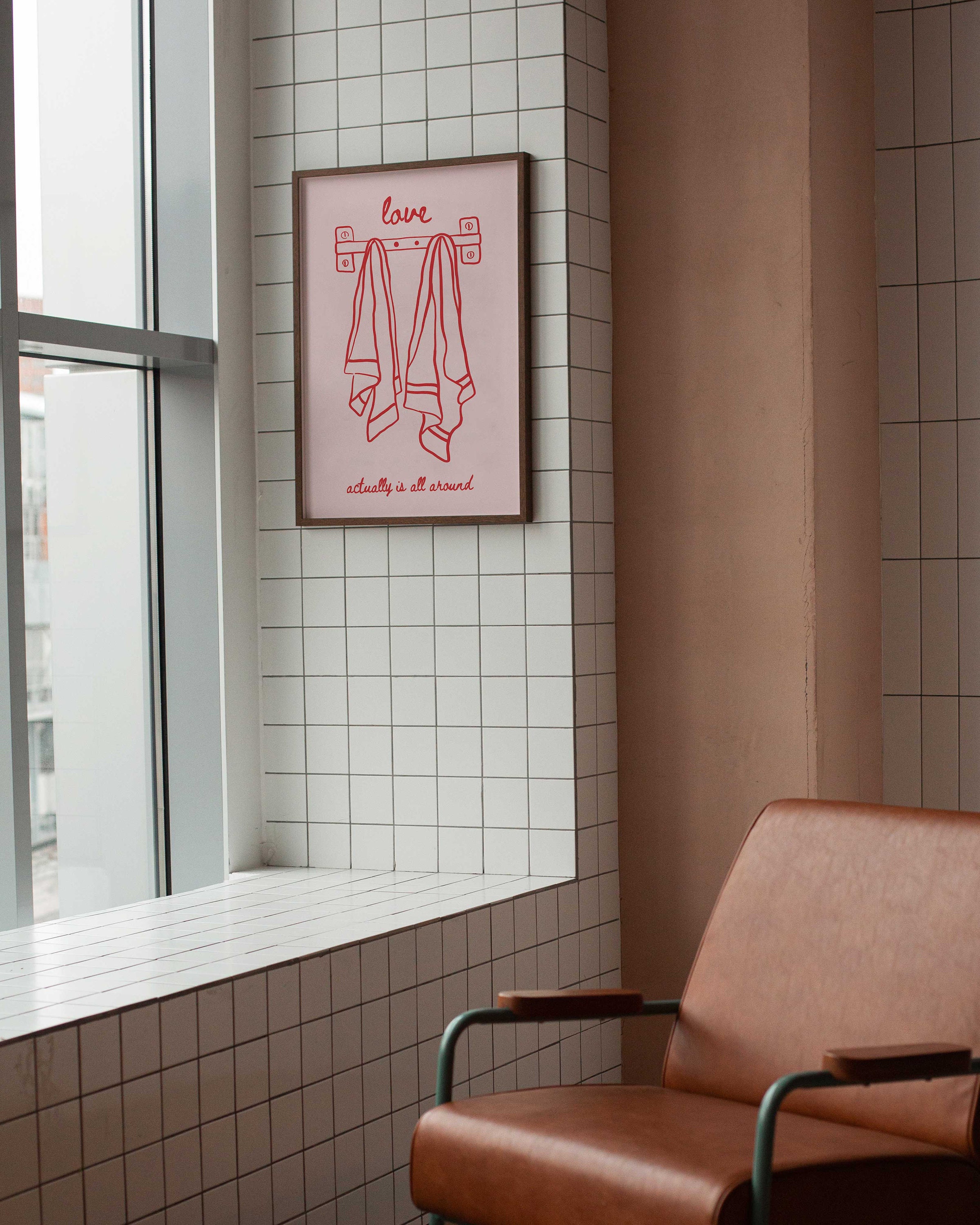 Love Actually is All Around Two Towels Red Pink Preppy Print, Girly ...