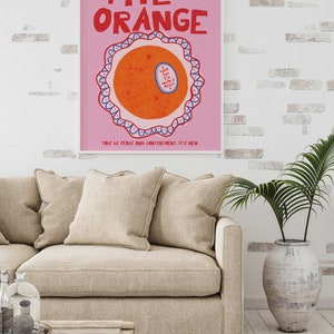 The Orange Poem I Love You I'm Glad I Exist Retro Wall Print, Pink Red Aesthetic Affirmation This Is Peace & Contentment New Poster Trendy 11″ x 14″