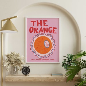 The Orange Poem I Love You I'm Glad I Exist Retro Wall Print, Pink Red Aesthetic Affirmation This Is Peace & Contentment New Poster Trendy 22" x 30"