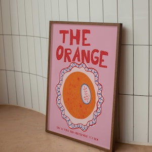 The Orange Poem I Love You I'm Glad I Exist Retro Wall Print, Pink Red Aesthetic Affirmation This Is Peace & Contentment New Poster Trendy image 8