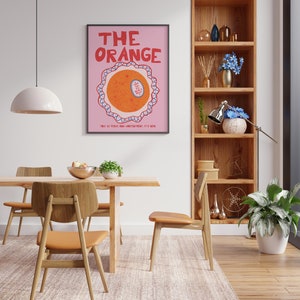 The Orange Poem I Love You I'm Glad I Exist Retro Wall Print, Pink Red Aesthetic Affirmation This Is Peace & Contentment New Poster Trendy 18″ x 24″