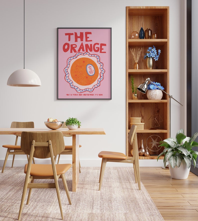 The Orange Poem I Love You I'm Glad I Exist Retro Wall Print, Pink Red Aesthetic Affirmation This Is Peace & Contentment New Poster Trendy 18″ x 24″