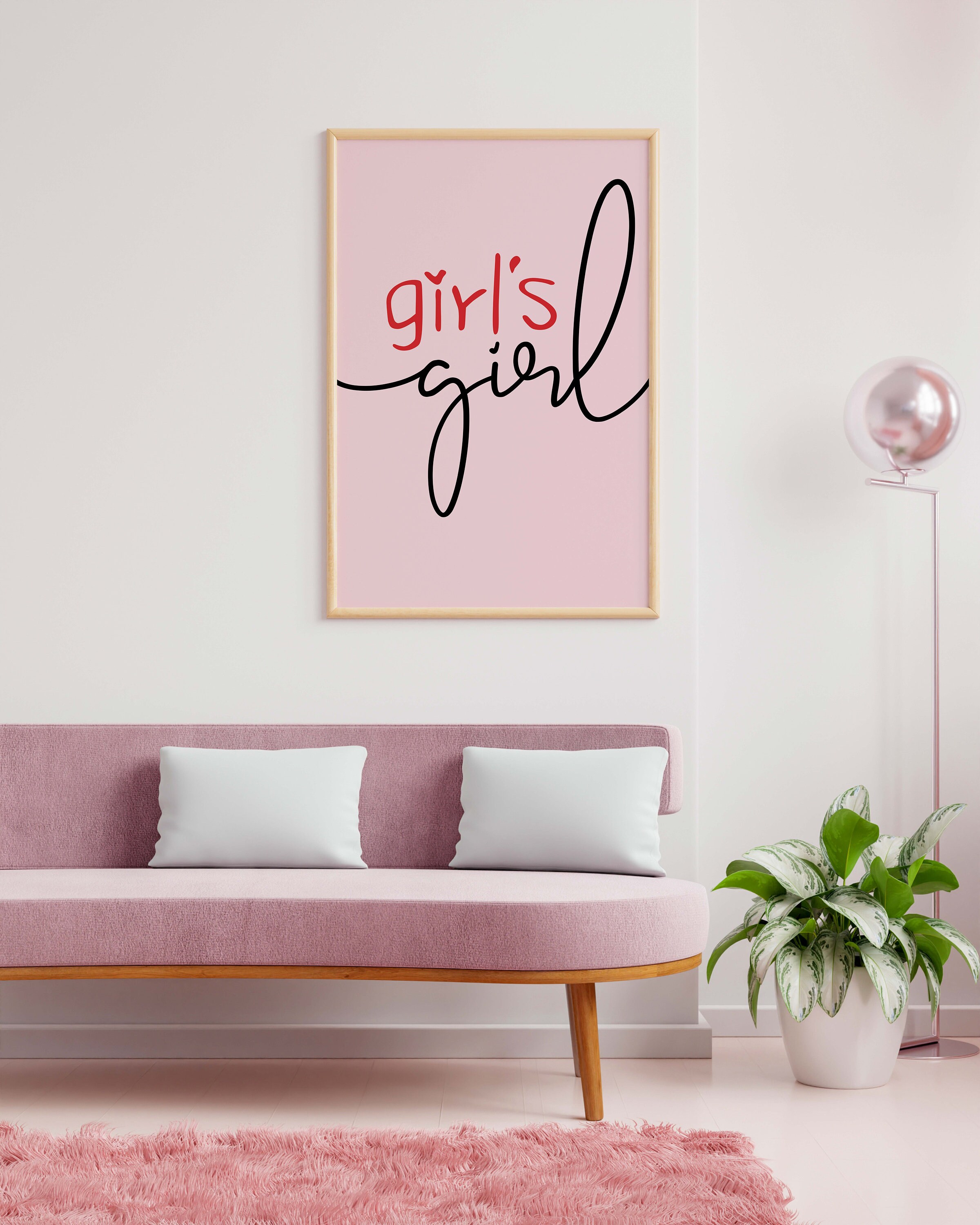 A Girl's Girl Preppy Print, Red Pink Black Girly Sign Poster ...