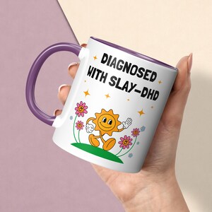 Funny ADHD Mug & Coater, Slay-DHD Neurodivergent ADHD Humour Gift
