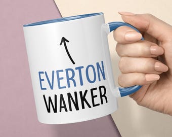Everton Wanker Mug & Coaster Set, Funny Football Banter Gift for Everton Supporter