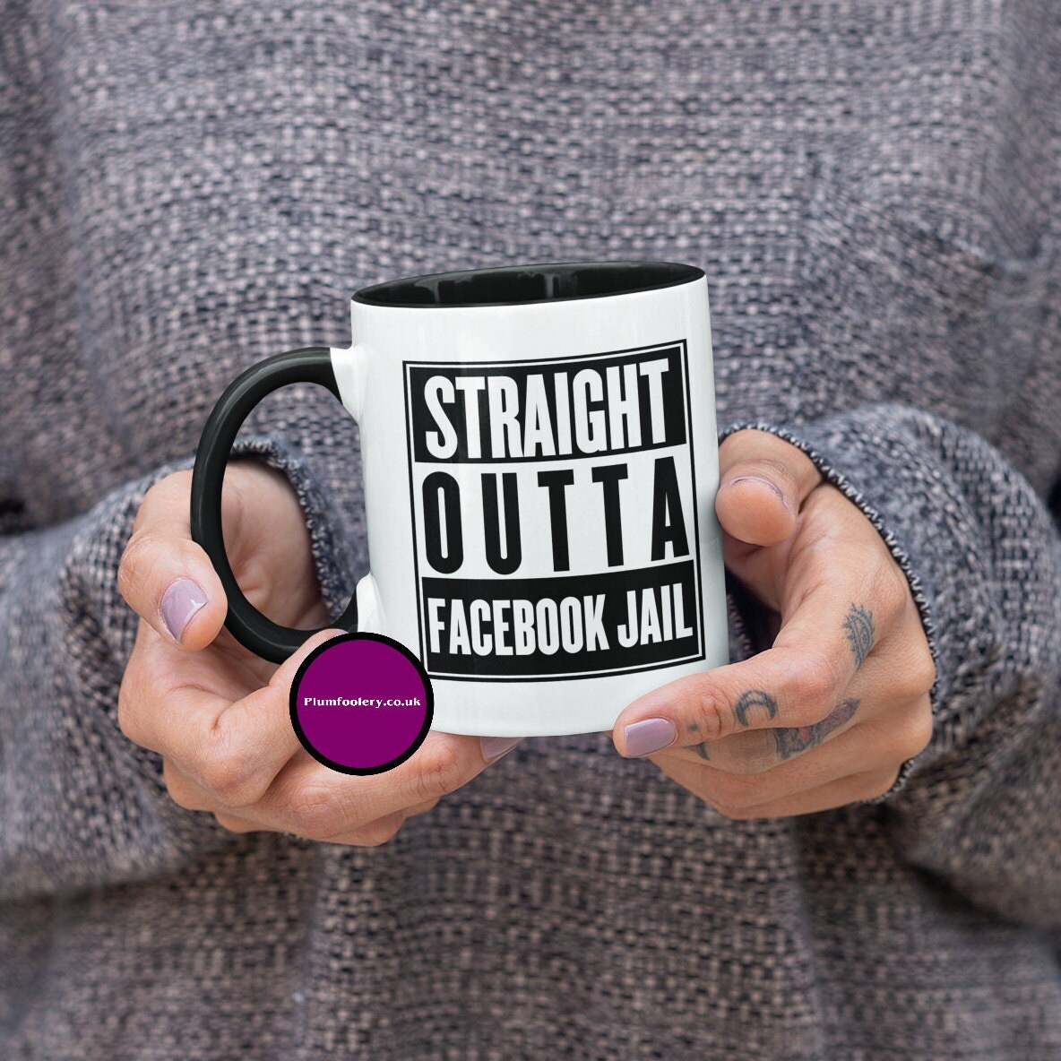 Straight Outta Face-book Jail  Coffee Mug Novelty Tea Cup Ceramic Coffee Mug