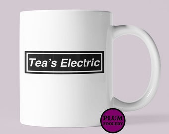 Tea’s Electric Oasis Mug, Manchester Gift Indie Music Rock n Roll Star for Him or Her