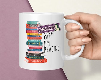 Book Lover Mug & Coaster, Rude Reading Gifts for Bookworm, Avid Reader