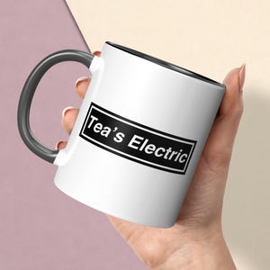 Tea's Electric Mug & Coaster: Oasis Coffee Cup, Britpop, 90s Music Gift