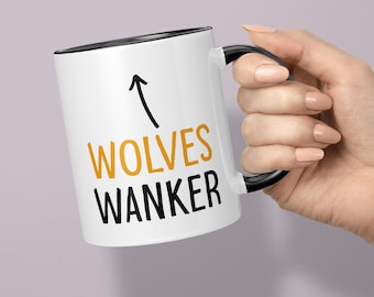 Wolves Wanker Mug & Coaster: Gift for Wolverhampton Supporters, Football Fan Gifts