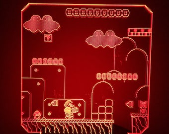 Super Mario World 3 acrylic lamp, light, scene (3), Nintendo