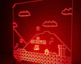 Super Mario World 1-1 LED acrylic lamp, light, scene (1), Nintendo