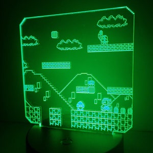 Super Mario World 1-1 LED acrylic lamp, light, scene (2), Nintendo