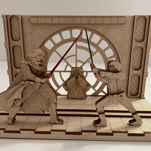 Luke Skywalker vs Darth Vader Star Wars inspired wood model
