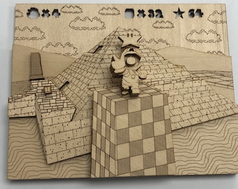 Super Mario 64 Star Grab Wood Art Model, Nintendo