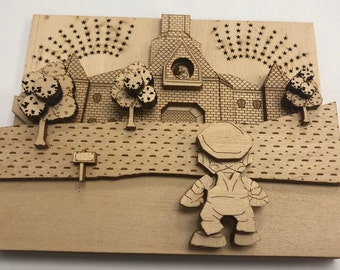 Super Mario 64 Castle Wood Art Model, Nintendo